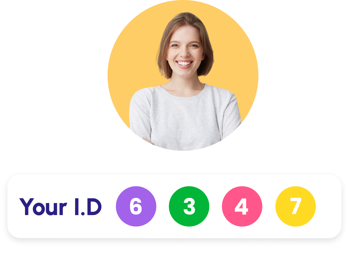 Person with I.D. assessment result showing 6347 in colored circles
