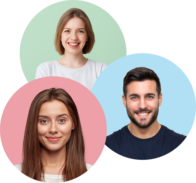 Team collaboration with overlapping profile circles